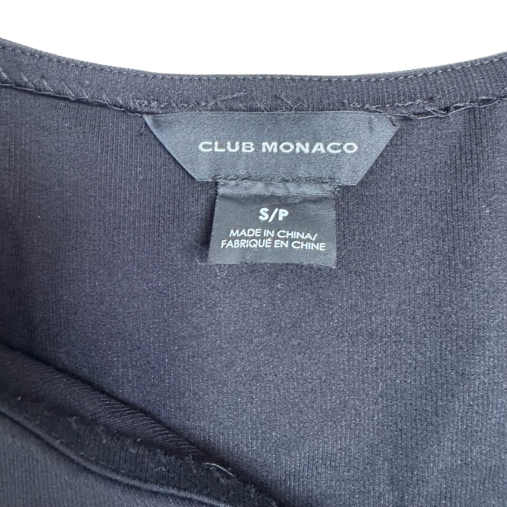 Club Monaco Black Short Sleeve Twist Front T-shirt Top Size S - Picture 7 of 7